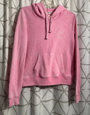 PINK Victoria's Secret Washed Pink Hoodie with Kangaroo Pocket thumbnail 1