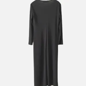 Y2K 90s Vintage Maxi Dress Long Sleeve Shift Column Minimalist Modesty Goth Vamp thumbnail 6