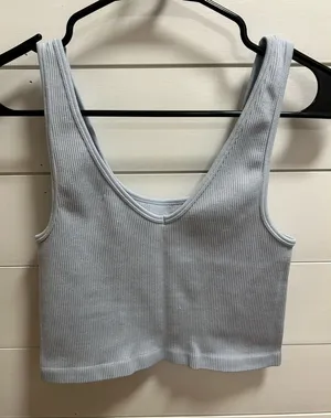 Light blue & olive green tank top thumbnail 1
