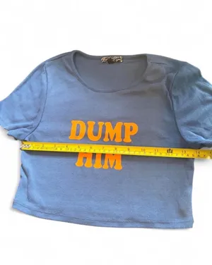 Dump Him Crop Top Blue thumbnail 5