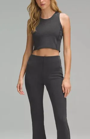 New Lululemon Size 4 Ribbed Softstreme Cropped Tank BLK Black thumbnail 2