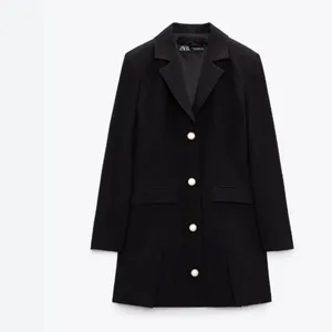 Nwot Zara Jacket Dress With Pearl Buttons Bloggers Fav Black Small thumbnail 7