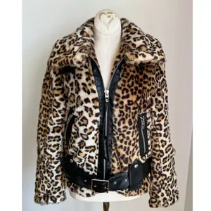 Blank NYC Note To Self Animal Print Faux Fur Jacket XS NEW Tags Mob wife thumbnail 4