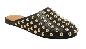 NWT A New Day Womens Channing Studded Slip On Mule Flats Jet Black / Gold 6.5M thumbnail 1