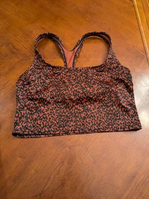 Women's Long Line Racerback Bikini Top - All in Motion - Brown/Black L No Pads thumbnail 2