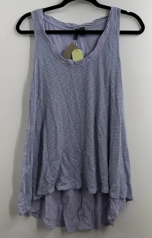 Anthropologie Left of Center Tank Top Womens S Lilac Lagenlook Asymmetrical NWT thumbnail 1