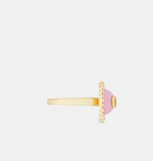 Christian Dior Petit CD Baroque Ring Gold-Finish Metal, Pink Crystals thumbnail 2