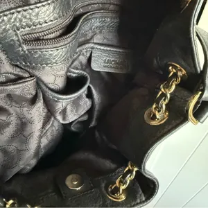 MICHAEL Michael Kors Black and Gold Shoulder Bag with‎ Chain Detail Bucket thumbnail 16
