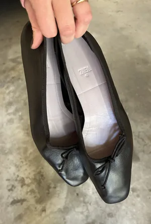 ZARA Genuine Leather Ballet Flats thumbnail 1