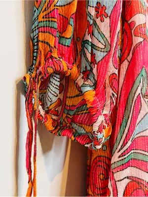 Sundress Blair Havana Framboise Orange Pink Paisley Metallic Mini Dress thumbnail 10