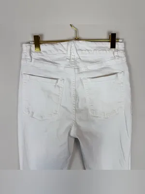 Good American Good Straight High Rise Raw Hem White Jeans Size 4/27‎ thumbnail 13