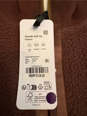 NWT Varley Roselle Half Zip Fleece small Deep Mahogany thumbnail 5