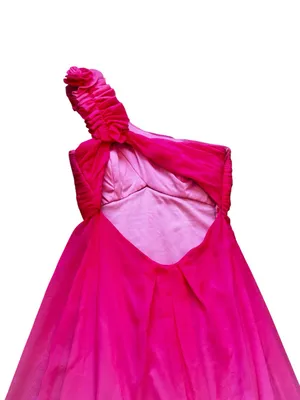 Vintage Cache One Shoulder Maxi Dress Pink Ombre Party Prom Event Fairycore thumbnail 5