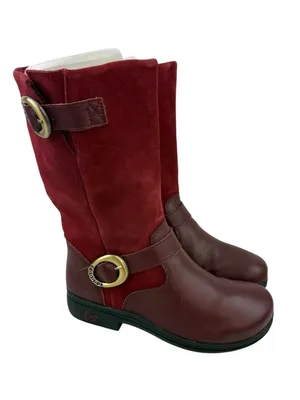 Alegria Kris Boots Womens Size 36/5-5.5 Red Leather Mid Calf Comfort Fall Winter thumbnail 1