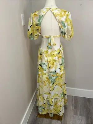 Hello Molly Feelin Florals‎ Midi Dress Yellow Medium thumbnail 4