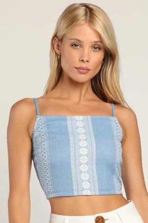 Lulus NWT Boho Woven Sleeveless Crop Top thumbnail 1