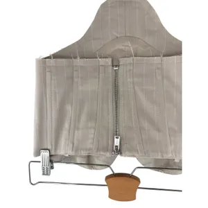 h:ours Amira Corset Top Revolve Beige Pinstripe‎ Strapless Bustier Size XS thumbnail 6