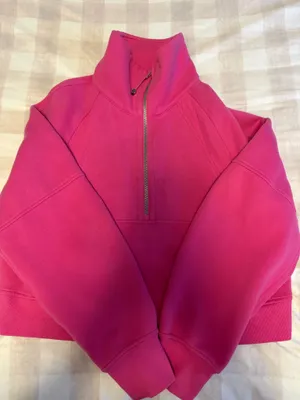 Sonic Pink Scuba Lululemon Funnel Neck Half-Zip thumbnail 1