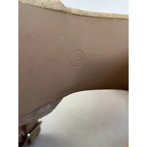 Ree‎ Tan Suede Block High Heel Shoes Ankle Strap Buckle Size 8 thumbnail 6