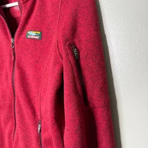 L.L. Bean Women’s Sweater Fleece Full Zip Jacket Red‎ Size Small thumbnail 7