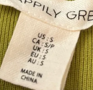 Happily Grey Ribbed Cropped Long Sleeve Top in Chartreuse/Lime Green thumbnail 8