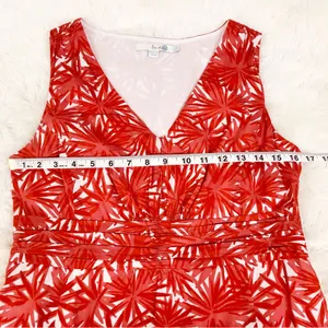 BODEN Red Orange Floral‎ Print Sleeveless Cotton Sheath Dress Size 6 Petite thumbnail 10