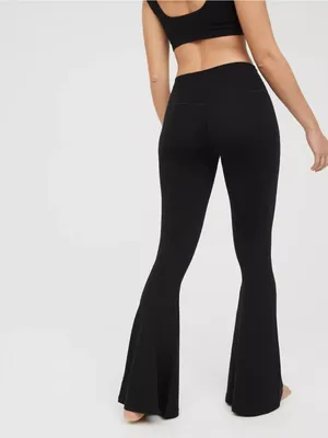 Aerie Offline Real Me High Waisted Crossover Super Flare Legging Black thumbnail 2