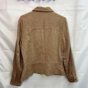 Christopher & Banks women's tweed knit‎ speckled zip collared faux pocket jacket thumbnail 7