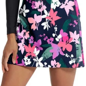 Speedo Womens Tropical Floral Swim Skort Navy Pink Small 800275901028‎ thumbnail 1