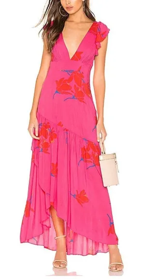 Free People Womens Size-6 She's A Waterfall Maxi Dress Pink‎ $128 thumbnail 1