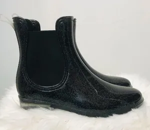 INC Women’s Raelynn Rain Black Glitter rain Boots sz 6 thumbnail 2