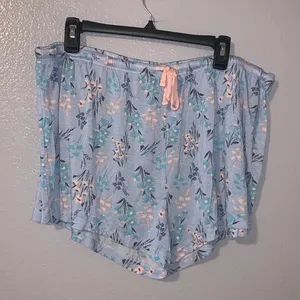 Honeydew Blue Floral Stretchy Comfy Pajama Shorts thumbnail 1