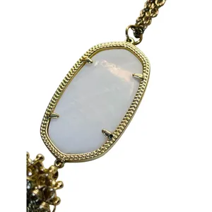 Kendra Scott Rayne Mother of Pearl Gold Tone Tassel Necklace 30" Rope Chain‎ thumbnail 5