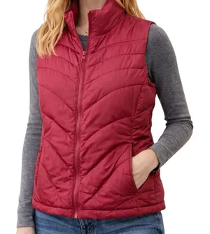 Cabela's Goose Down Puffer Vest Pink Quilted Zip Up Lightweight Outdoor Women's Small‎ thumbnail 1