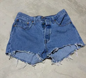 Levi's 501 Distressed striped Denim Shorts blue 30 thumbnail 1