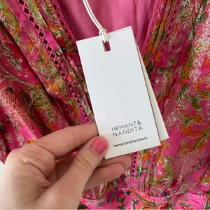 Hemant & Nandita Pink Floral Bella Bodysuit Size XS‎ thumbnail 5