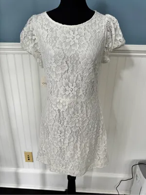 NWT Free People Ivory Hailee Lace Mini Dress ~ Size Medium thumbnail 5