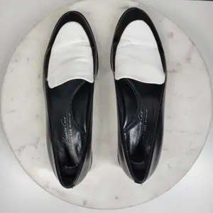 VTG Kenneth Cole Hudson Loafers 7 Black White Two Tone Leather Slip On Flats thumbnail 9