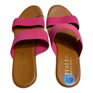 Italian Shoemakers Pink Double Strap Wedge Slide Sandals NWOB Women's 6.5 thumbnail 1