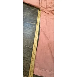 Anthropologie Pilcro High-Rise Ultra Wide Leg Crop Paperbag Peach Jean Size XL thumbnail 8