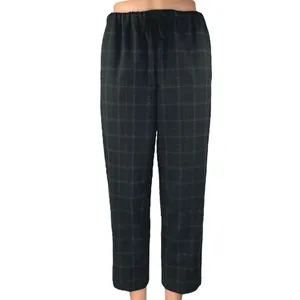 Aritzia The Group Babaton Black Plaid Tartan Straight Cropped Trousers Pants XS thumbnail 2