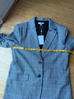 WAYF NWT Gray Plaid Oversized Blazer Pink Windowpane M thumbnail 9
