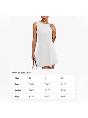 NEW White Classic A-Line Sleeveless Boat Neck Mini Dress Mini Dress M 8/10 thumbnail 3