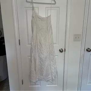 NWOT Free People White Bella One Shoulder Maxi Dress Boho - Size S‎ thumbnail 9