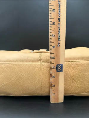 B. MAKOWSKY Beige Tan Pebbled Leather Chain Strap Tote Shoulder Bag thumbnail 12