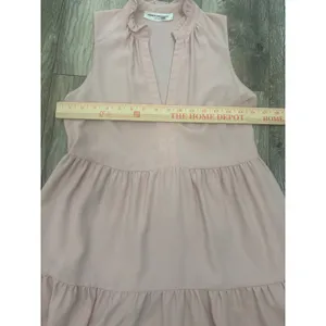 Amanda Uprichard Pink Ruffle V-Neck Tiered Sleeveless Mini Dress XS Blush thumbnail 5