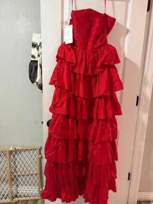 Stacees Prom Dress Red Size 6 thumbnail 4