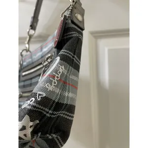 Rare Coach Poppy Tartan silver Plaid shoulder Bag limited edition thumbnail 6