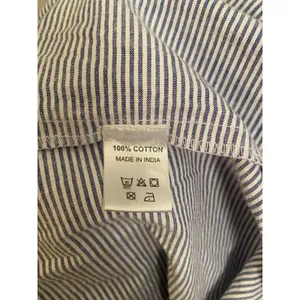 Gingy Tiered Cotton Blue White Striped Seersucker Maxi Shirt Dress Button Front thumbnail 6