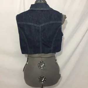 Christopher Banks Cropped Denim Vest Womens M Used thumbnail 8